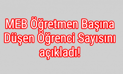 MEB Öğretmen Başına Düşen Öğrenci Sayısını açıkladı!