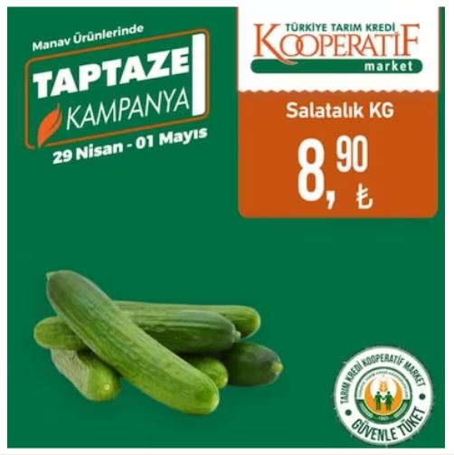 Tarım Kredi Marketlerinde ÖZEL İNDİRİM - 1 Mayıs BİTENLER